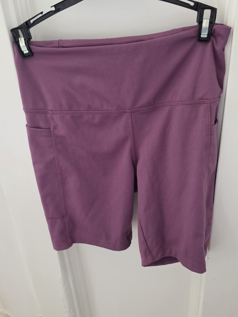 Danskin Plum High-Waist Bike Shorts with Side Pockets